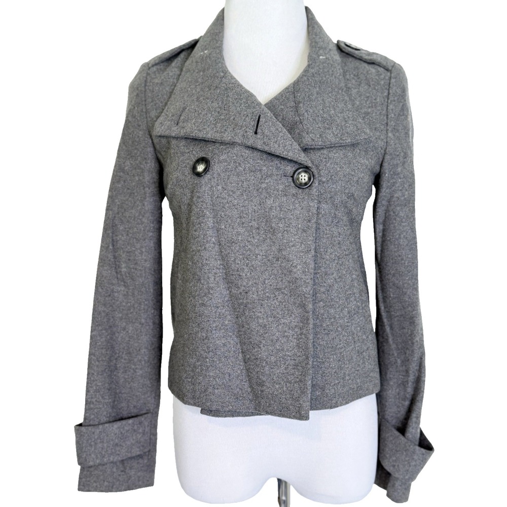 Gap Womens Size XS Blazer Wool Button Lined Cropped Moto Classic Career